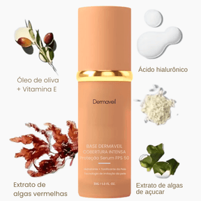 Base Dermaveil© Alta cobertura com Ácido Hialurônico + Protetor FPS 50