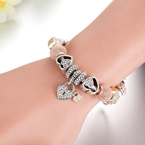 Pulseira Pandora® Prata 925 com 11 Berloques + Corrente de Segurança